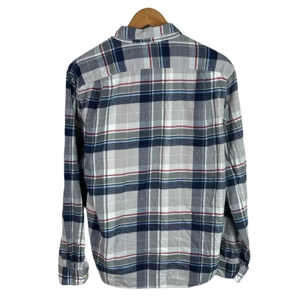 BF833 Mens J. Crew Mercantile Preppy Plaid Button Down Shirt L